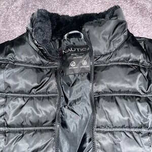 NAUTICA Coat Adult  L  Black Puffer Pockets Winter Womens  Pre Owned